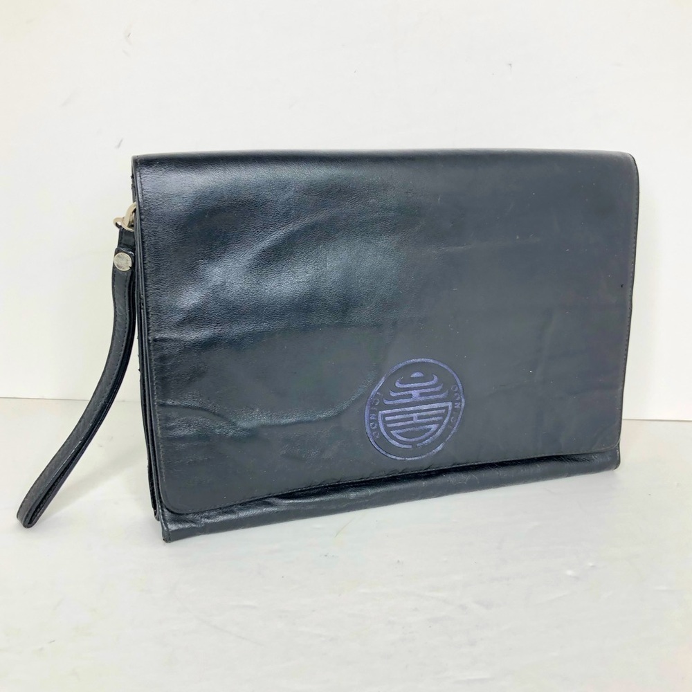 Icinoo Collection Black leather clutch purse